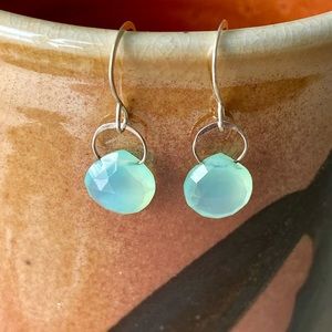 Melissa Joy Manning Chalcedony Single Drop Sterling Earrings